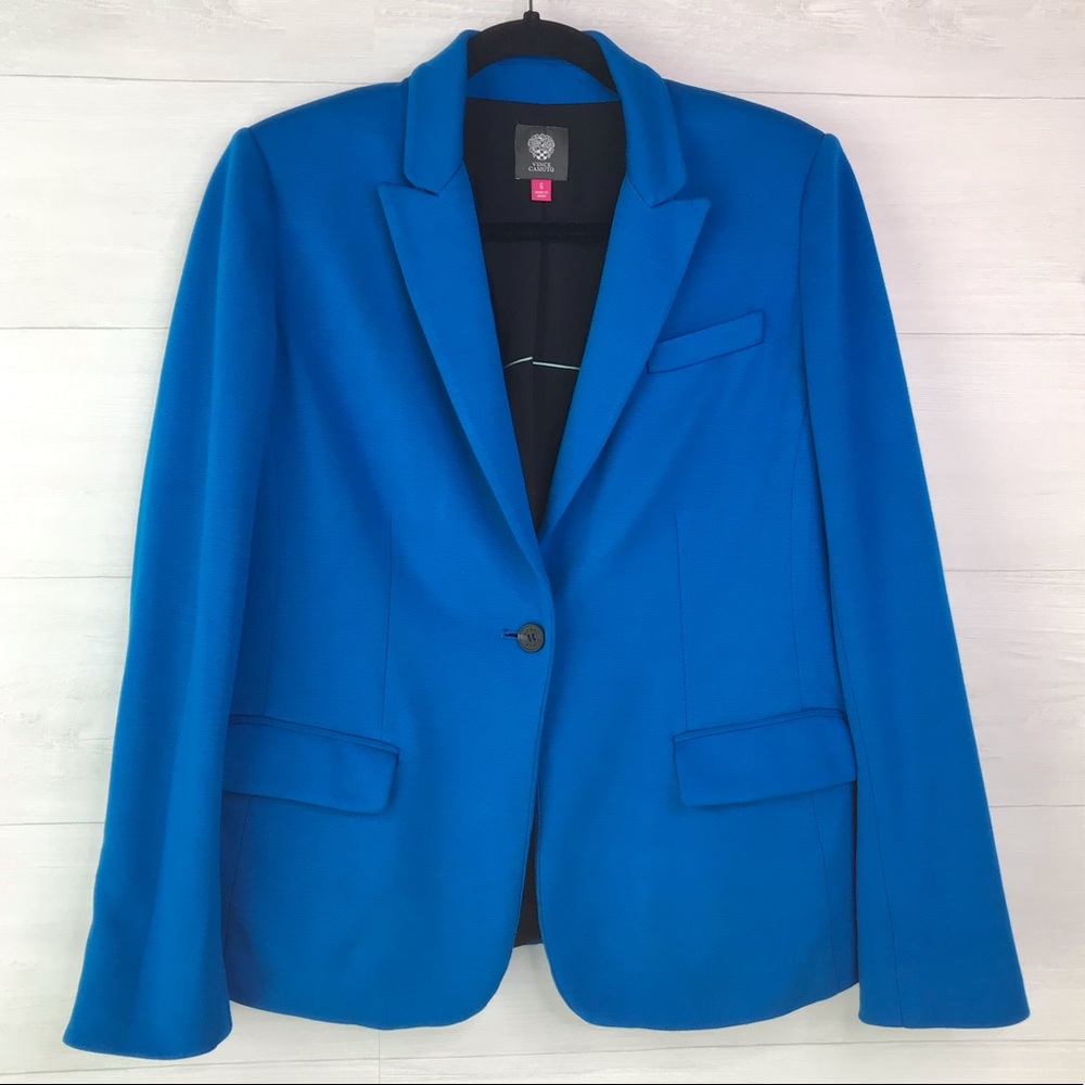 Vince Camuto North Sea Turquoise Blue Blazer Sz 6